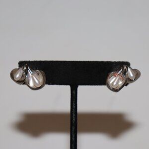 🤍🌸 Beau Sterling Silver Calla Lily Earrings · .5" Tall · Pearls · Vintage